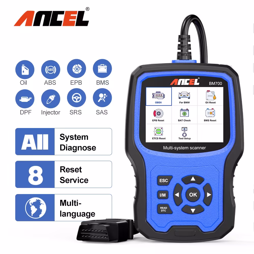 ANCEL BM700の完全なシステムの診断ツールOBD2のスキャナーの注射器のコーディングEPB SASのエアバッグABSのオイルはBMWのための自動車コードの読者を再設定します