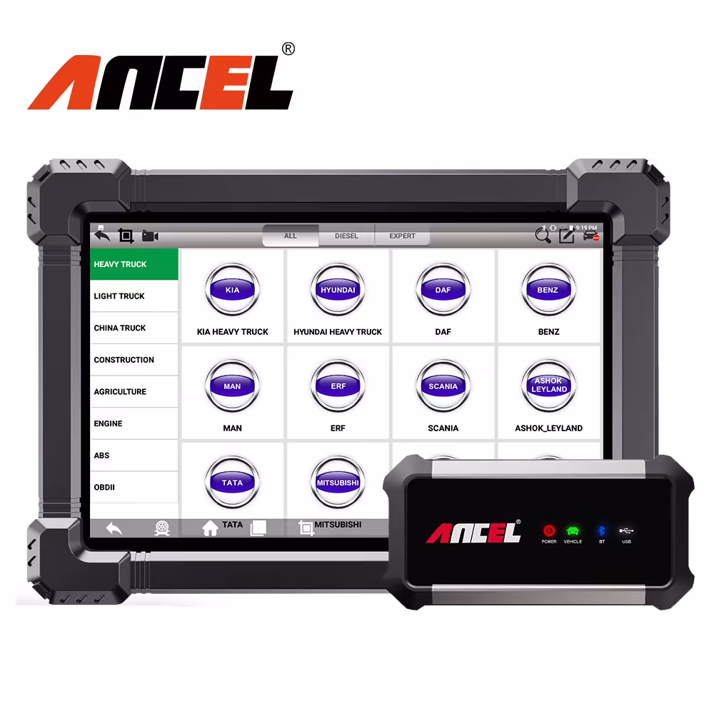 ANCEL X7 HDのトラックの診断ツールの専門的な完全なシステム12V 24VのオイルDPFの再生ECUのリセットOBD2のトラックの走査器