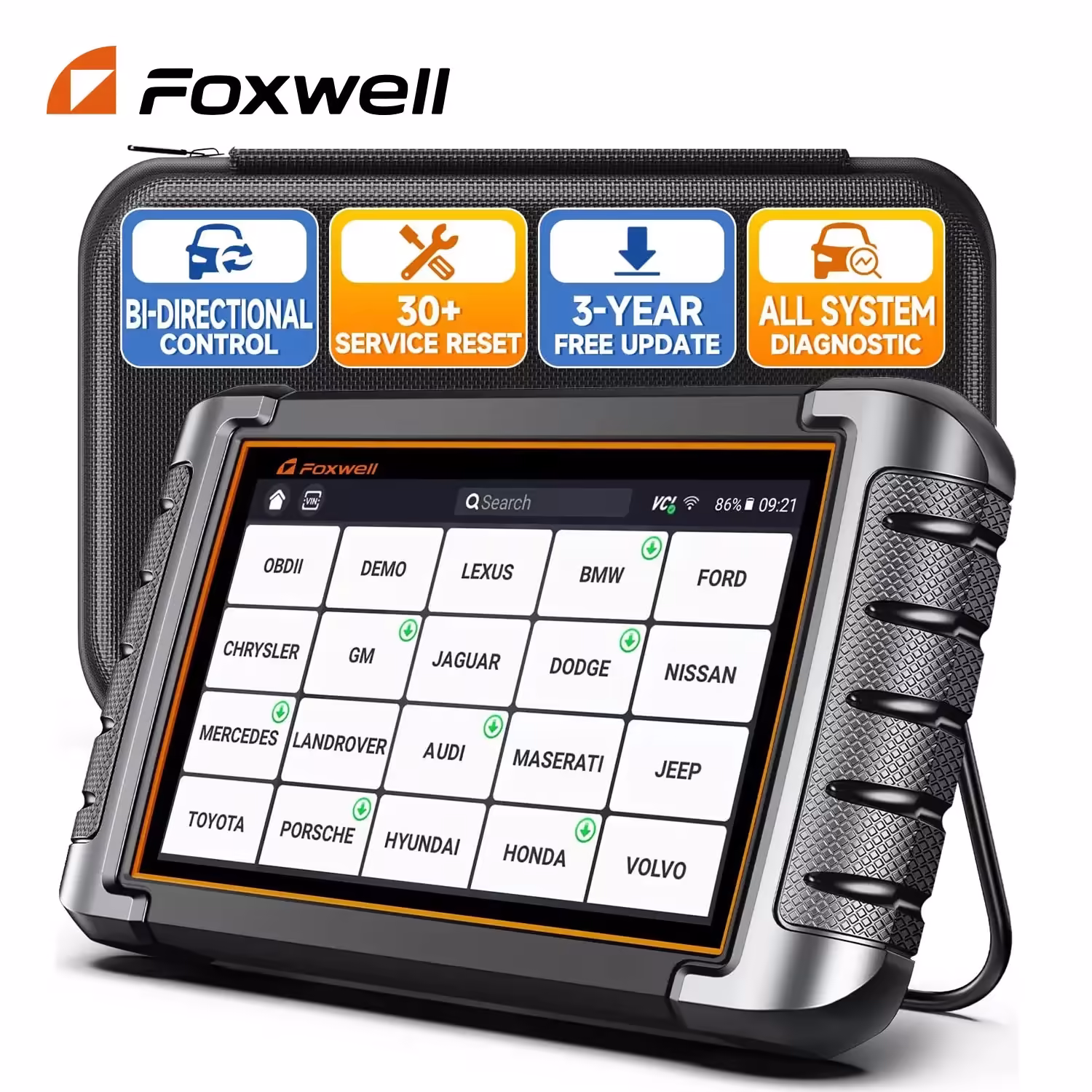 FOXWELL NT809 OBD2自動車スキャナー双方向の活動的なテスト30はOEレベルOBD2コードリーダーの専門的な診断ツールをリセットします