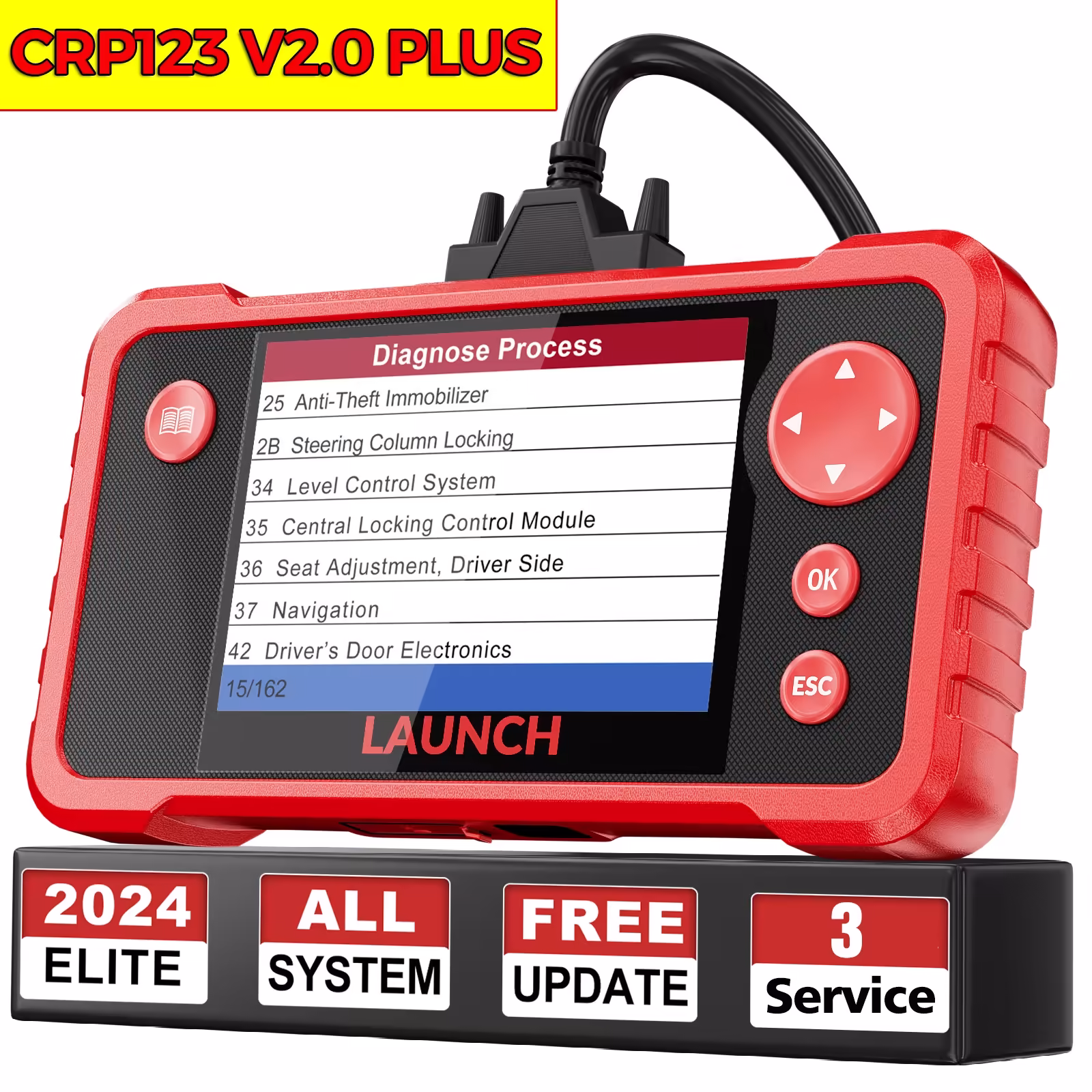 打ち上げX431 CRP123 V2.0のプラスOBD2のスキャナーすべてのシステム車の診断ツールのオイルSAS等のサービスコードの読者の寿命の自由な更新