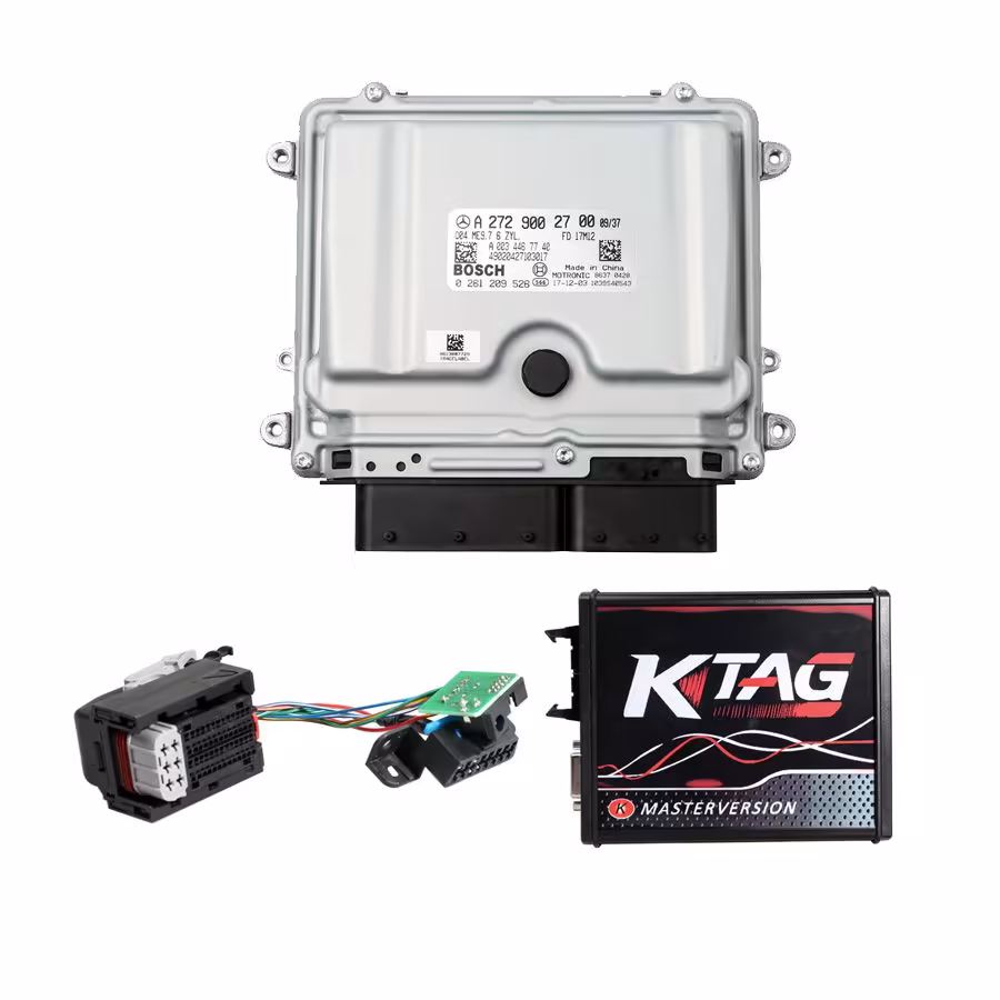メルセデス ME9.7 ME 9.7 ECU ECM エンジン コンピュータ プログラミング リニュー ケーブル & V2.25 KTAG EU オンライン バージョン ファームウェア V7.020 赤いPCB