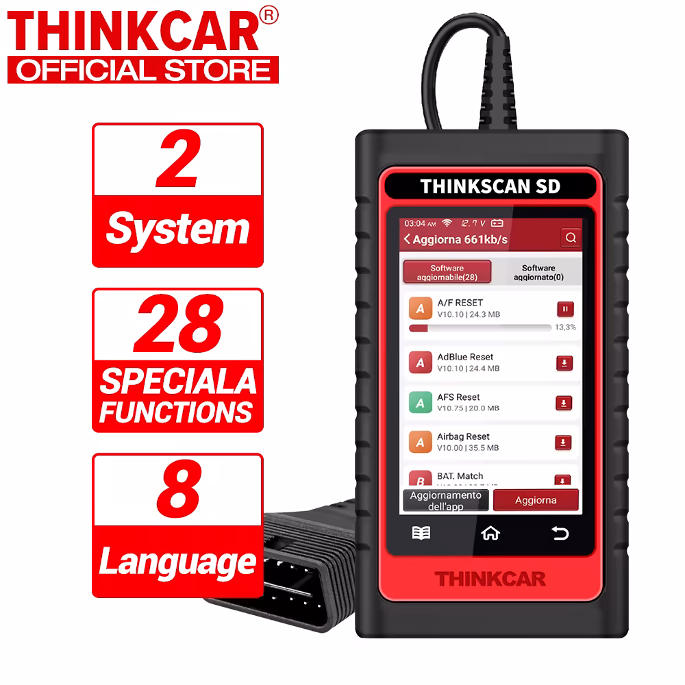THINKCAR Thinkscan SD2 OBD2の自動車スキャナーABS SRSの専門の診断ツールすべてのシステムの自由な更新コード読者