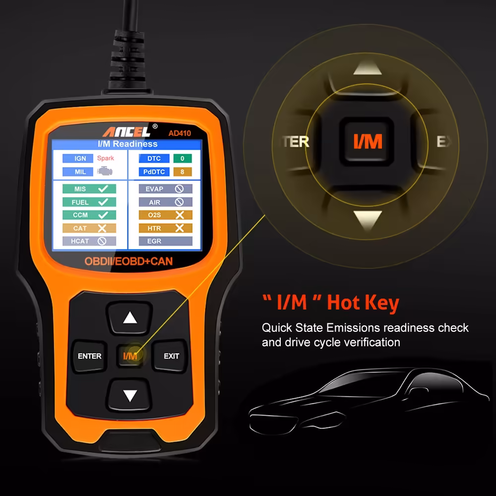 Ancel AD410 OBD2 Scanner Automotive Car Diagnostic Tool ODB2 Code Reader Erase Error Codes Multi Languages Engine OBD 2 Scanner