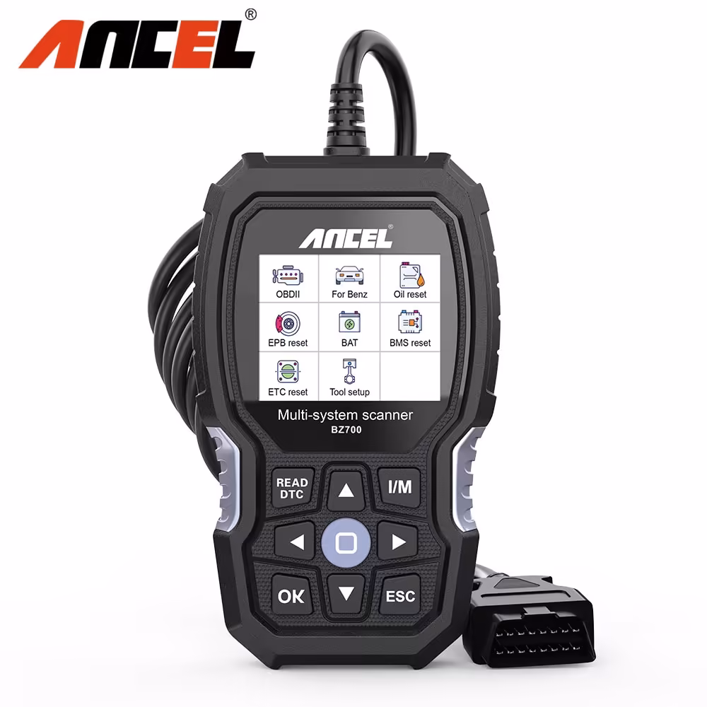 メルセデス ベンツのすべてのシステム ABS SRS エアバッグ SAS TPMS のリセット車の診断ツール エンジン OBD コード リーダーのための ANCEL BZ700 OBD2 のスキャナー