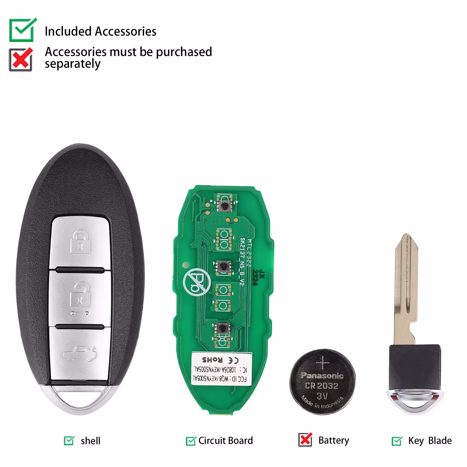AUTEL IKEYNS004AL 日産 3 ボタン ユニバーサル スマート キー 5pcs/lot