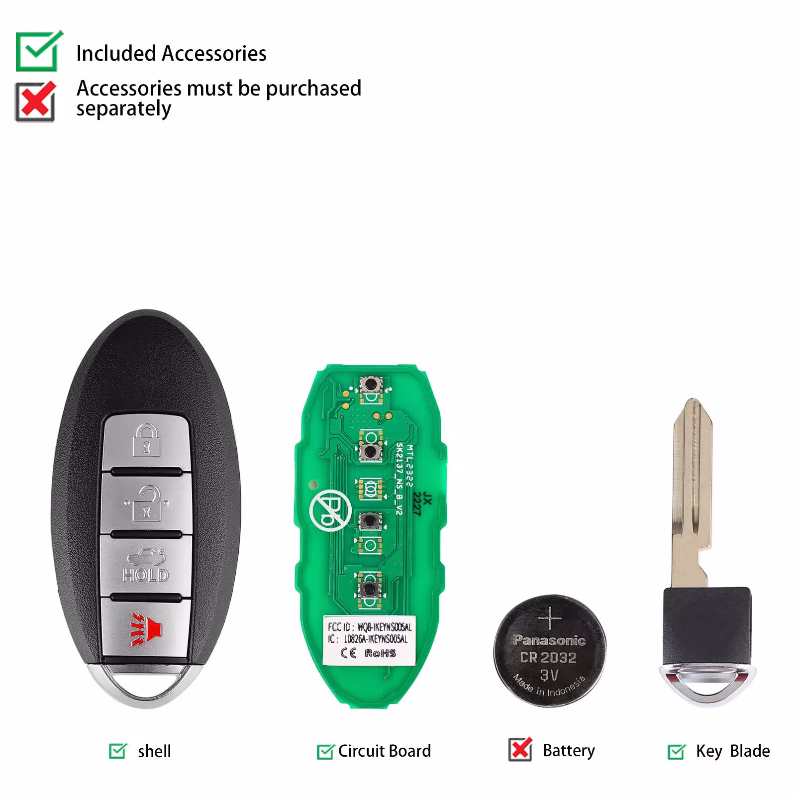 AUTEL IKEYNS004AL 日産 4 ボタン ユニバーサル スマート キー 5pcs/lot