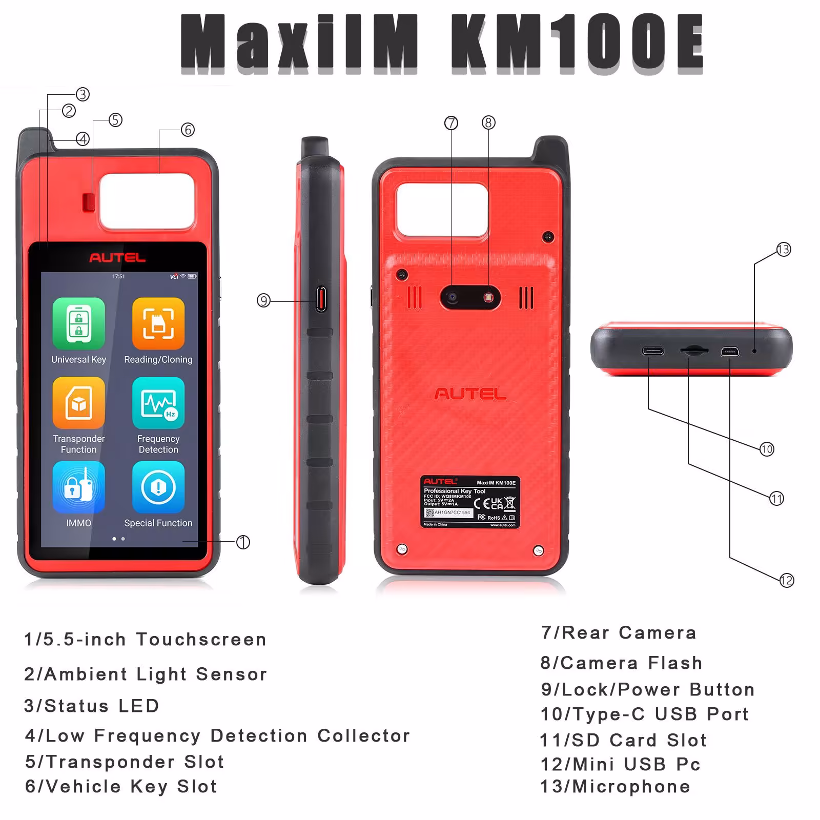 2025 Autel MaxiIM KM100 KM100E Universal Key Generator Kit Support Transponder Reading/ Cloning and IMMO Learning Free Update Online Lifetime