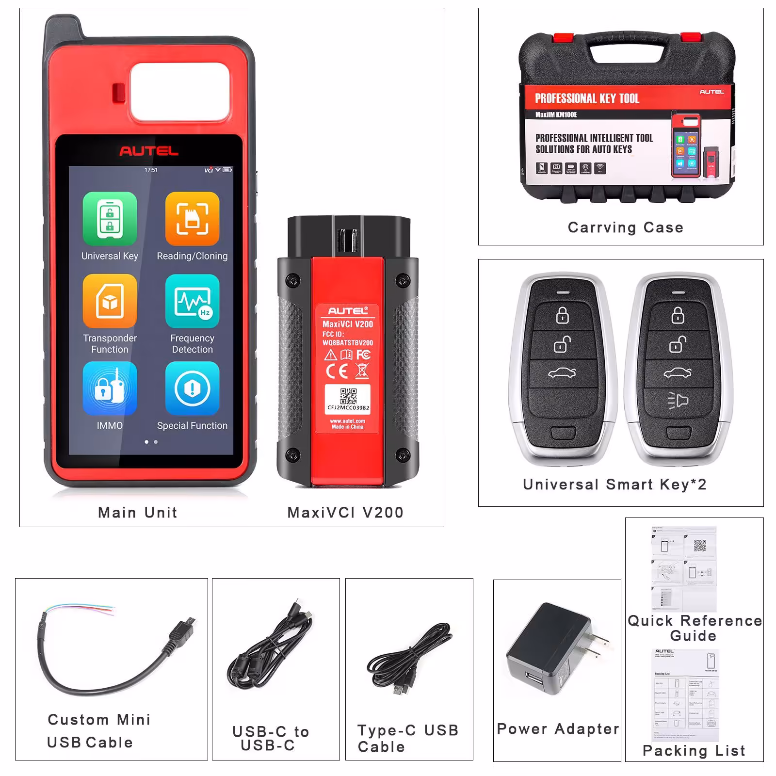 2025 Autel MaxiIM KM100 KM100E Universal Key Generator Kit Support Transponder Reading/ Cloning and IMMO Learning Free Update Online Lifetime