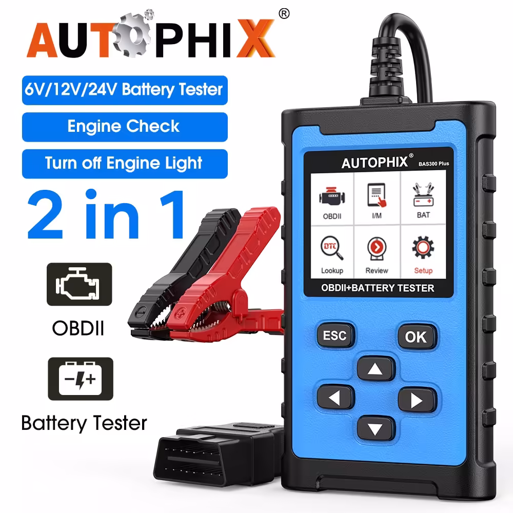 Autophix BAS300プラス2イン1自動車スキャナーコードリーダーOBD 2車診断ツールOBD2エンジンチェック6/12/24V電池テスター