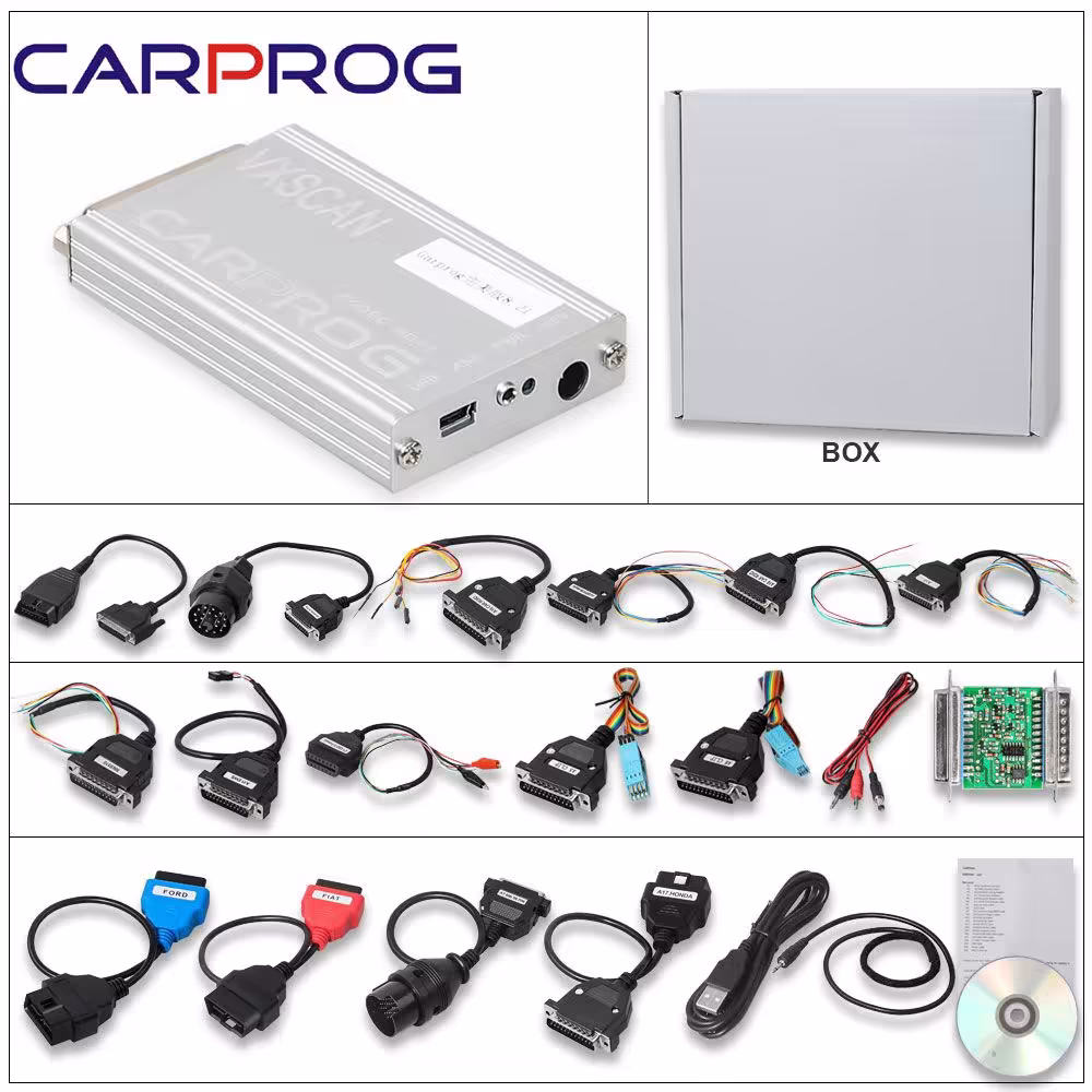 Carprog Full Perfect Online Version Firmware V8.21 Software V10.93 with All 21 Adapters Including Full Authorization