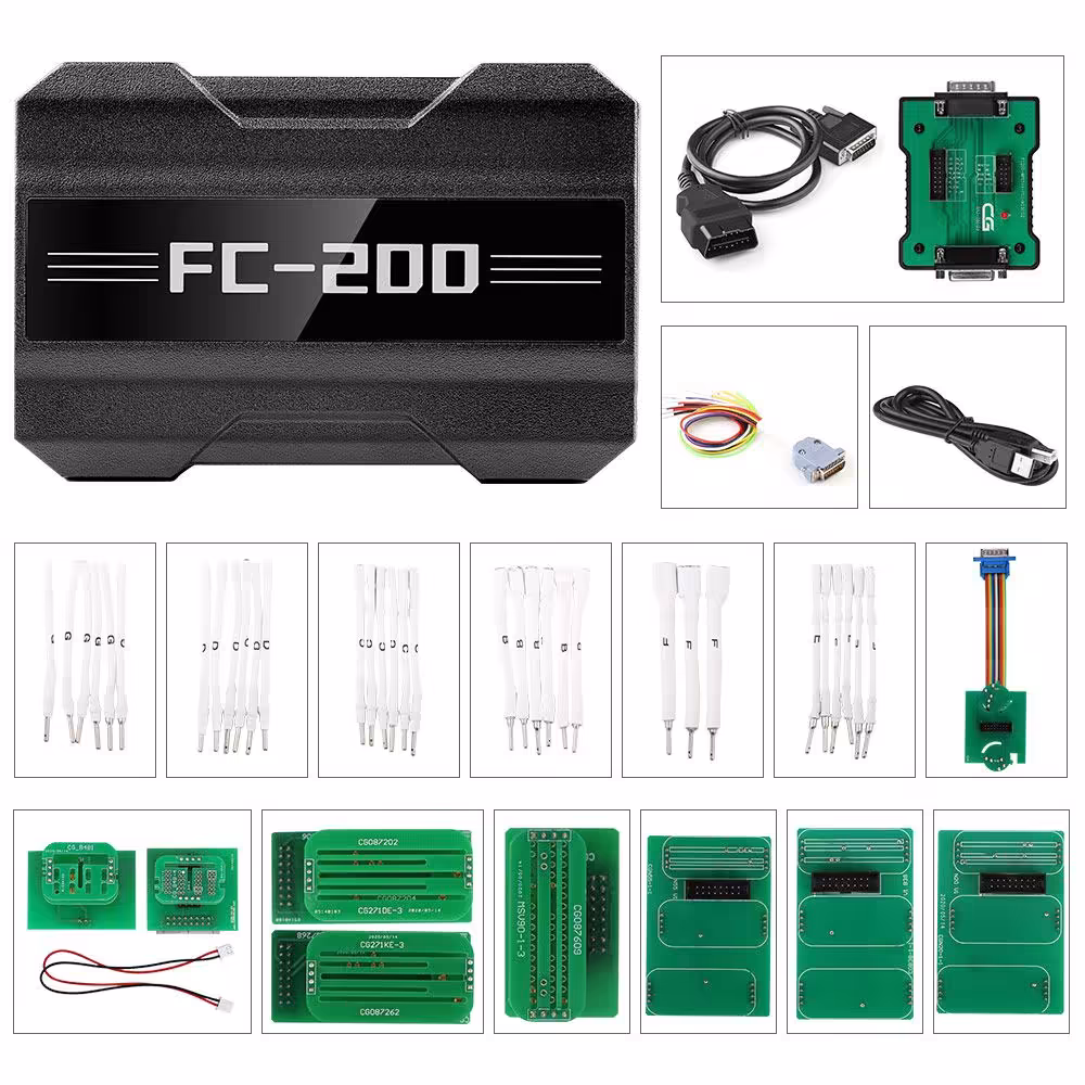 CG FC200 ECU プログラマー EDC16/ME9.0 のための 6HP および 8HP/MSV90/N55/N20/B48/B58 および MPC5XX アダプターの新しいアダプターのセットの完全なバージョン
