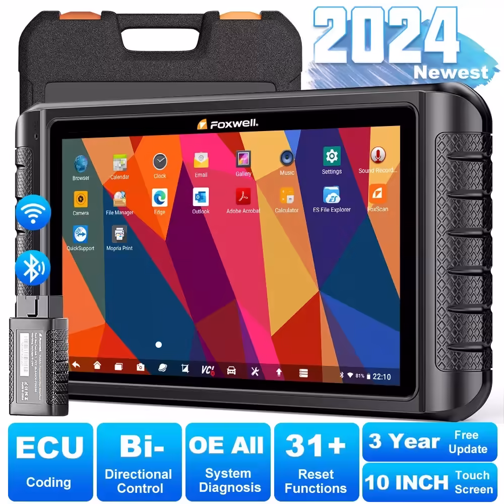 FOXWELL NT1009 OBD2 Bluetoothの車のスキャナーすべてのシステム A/FはOBD 2の自動診断ツールをコーディングする活動的な試験ECUの35を再設定調整します