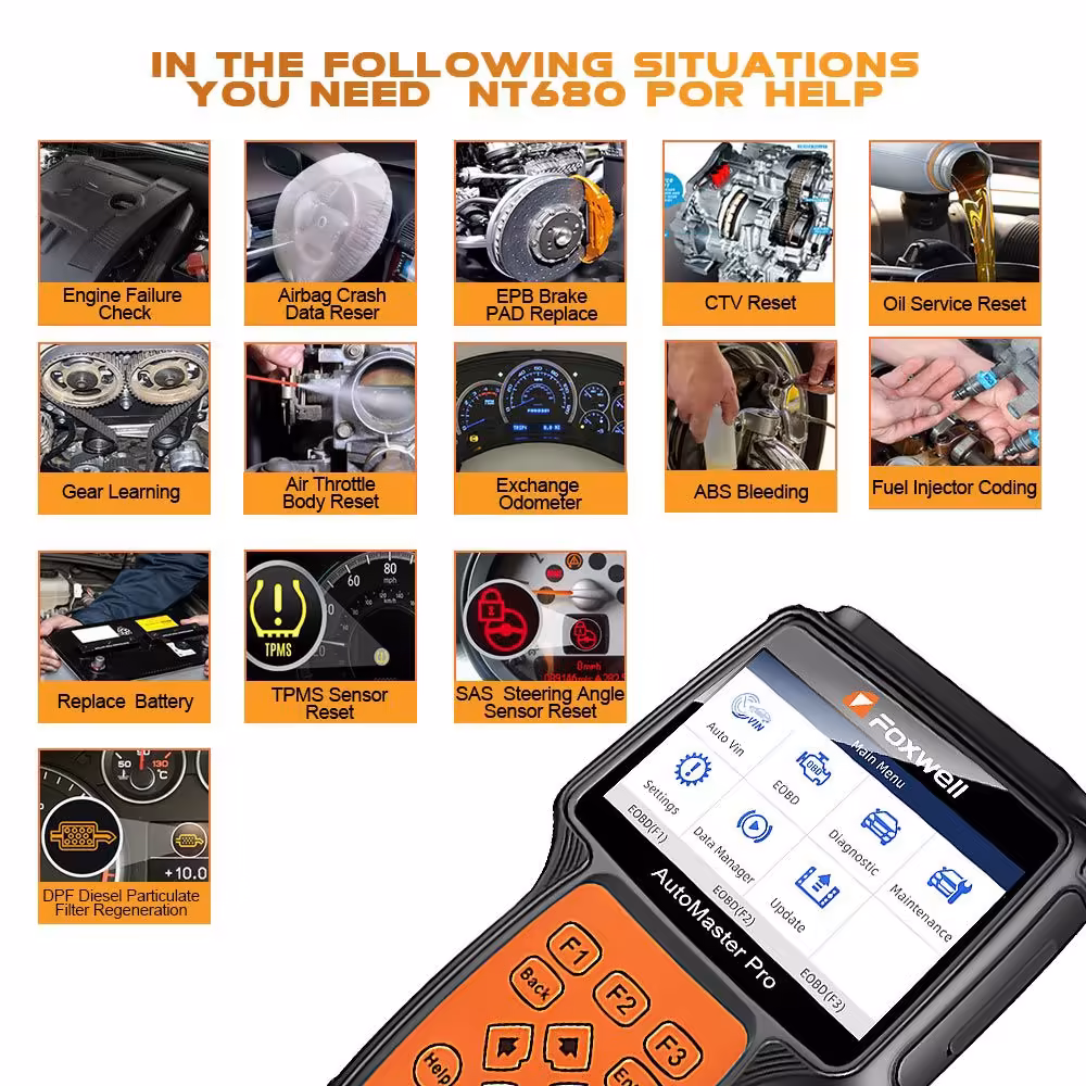 Foxwell NT680 Plus All System All Makes Scanner with Special Functions Updated Version of NT644 Pro