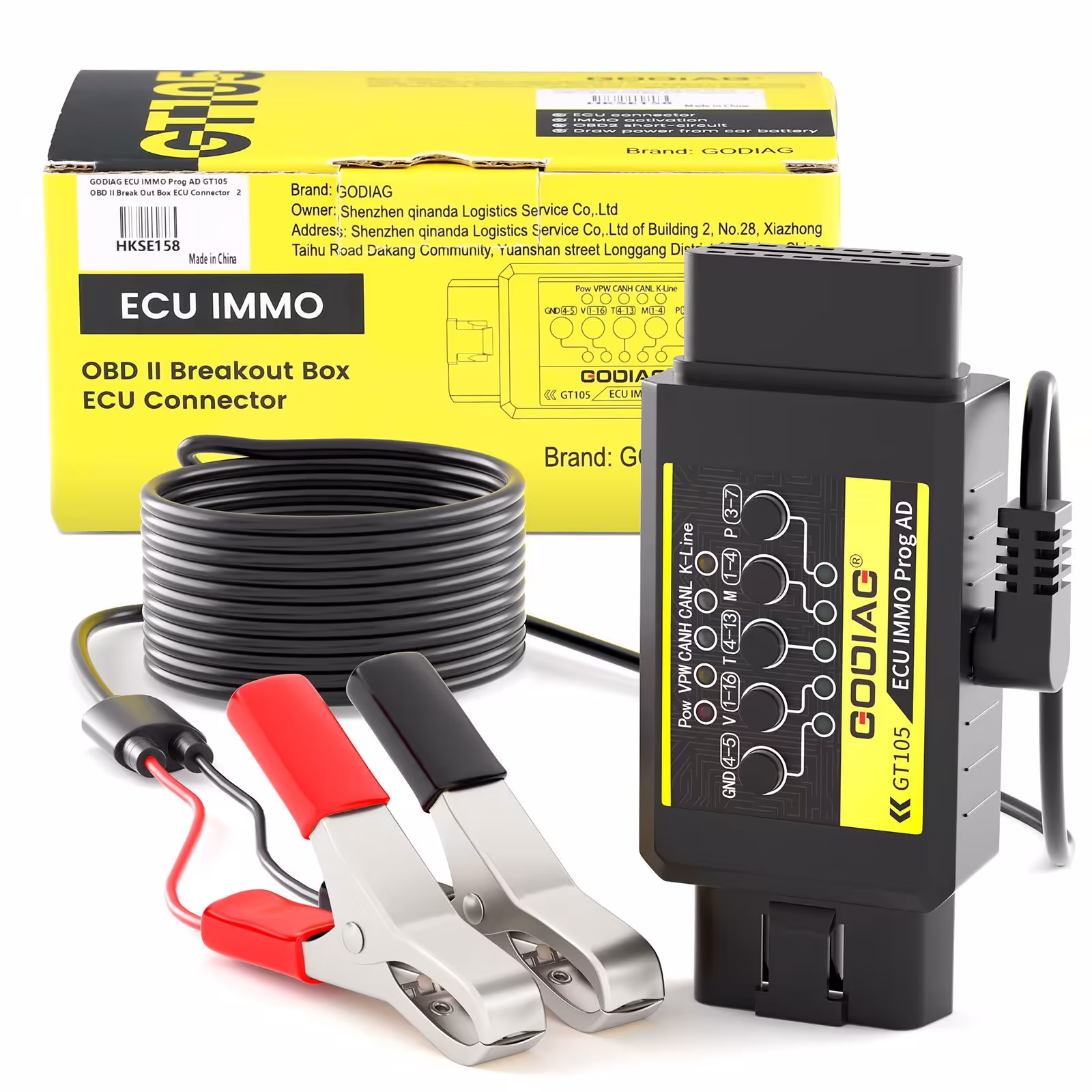  GODIAG GT105 OBD II Break Out Box OBD Assistant Plus Full Protocol OBD2 Universal Jumper