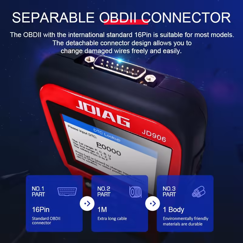 Original JDiag JD906 Auto Professional Code Reader Car Diagnostic Tool OBD2 Scanner Automotive Diagnosis