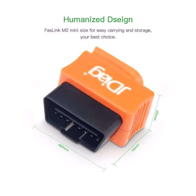 JDiag Bluetooth OBD2 Scanner Code Reader Faslink M2 Professional Vehicle Diagnostic Tool Compatible iPhone & Android (Orange)