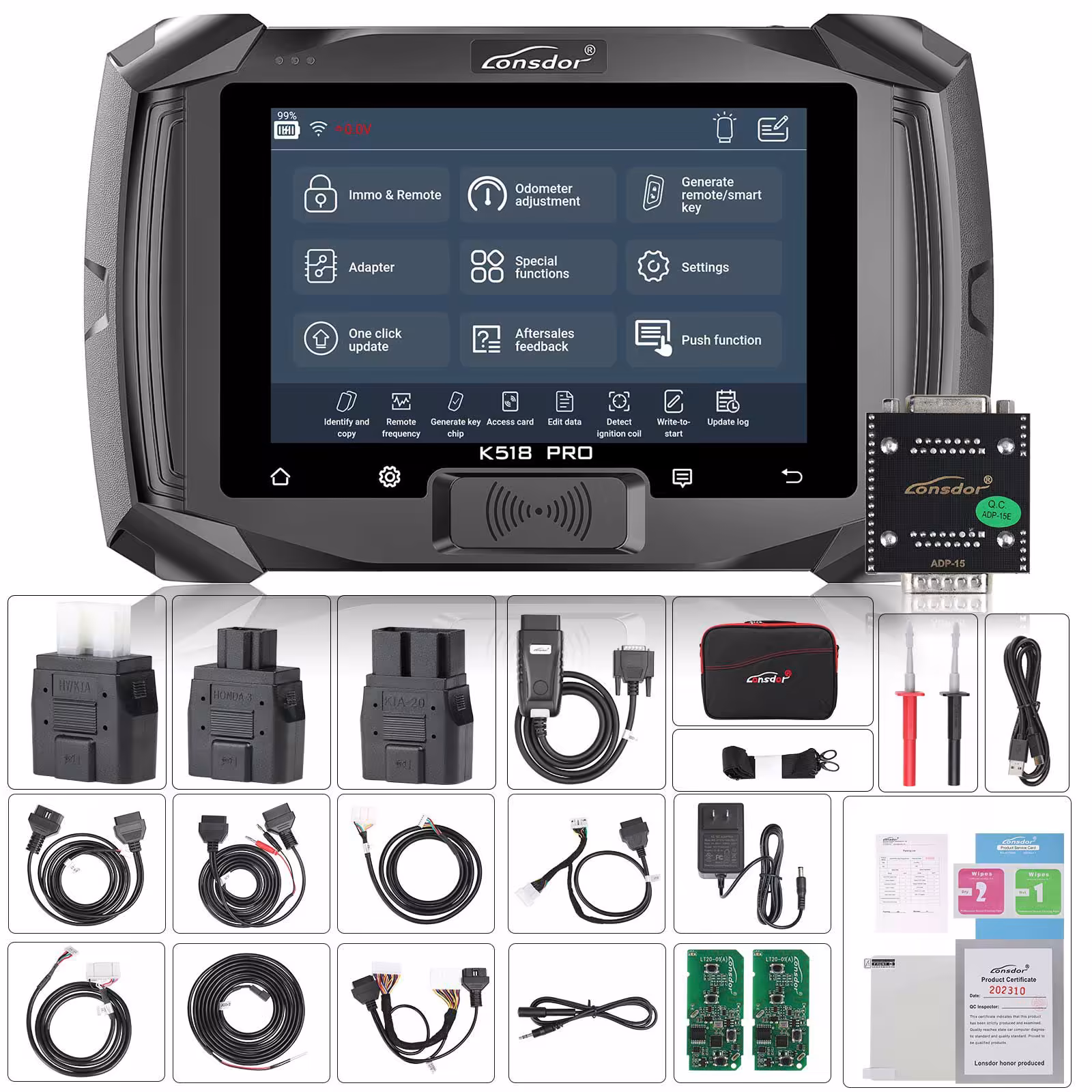 2pcs LT20、トヨタ FP30 ケーブル、日産 40 BCM ケーブル JCD JLR および ADP のアダプターが付いている 2025 Lonsdor K518 プロ フルバージョン すべて 1 つのキープログラマー
