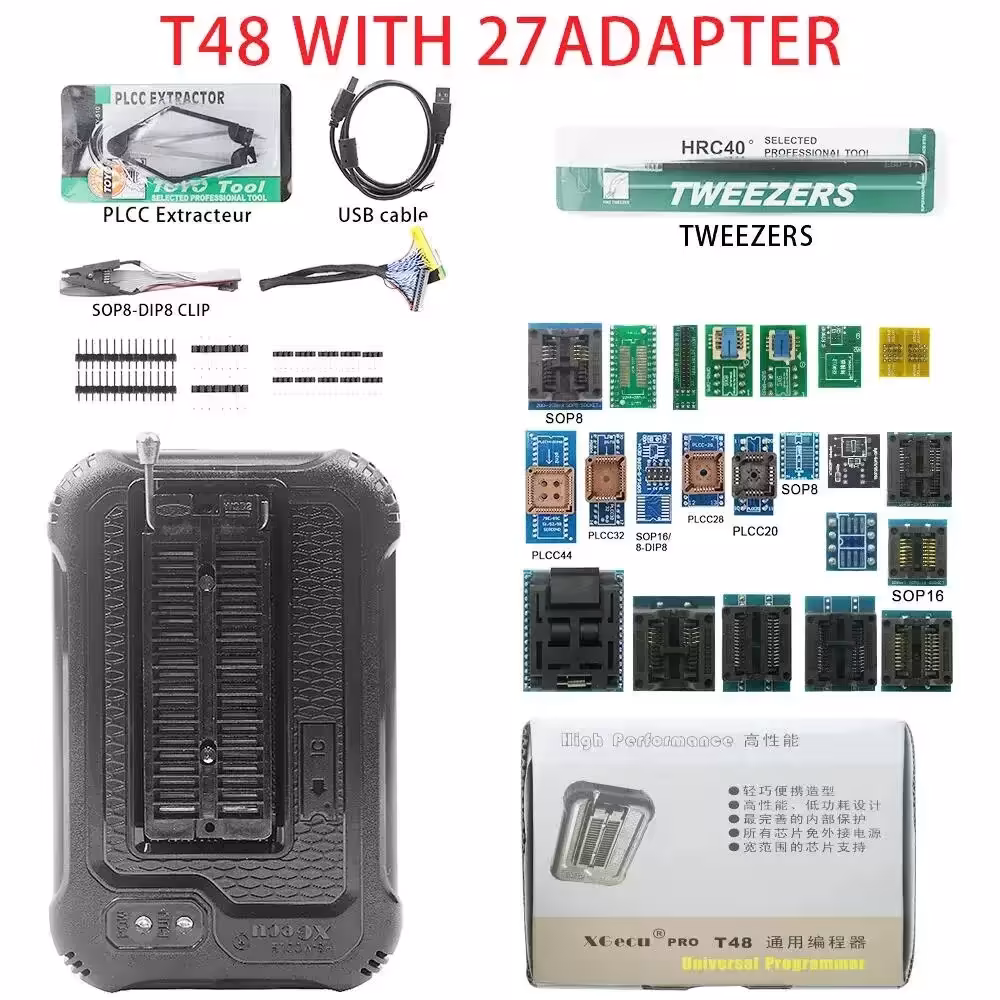 SPI/Nor/NAND フラッシュ BIOS MCU EEPROM AVR PIC+39 部品の取り替え TL866II/TL866CS のための T48 プログラマー サポート 31000 ICs