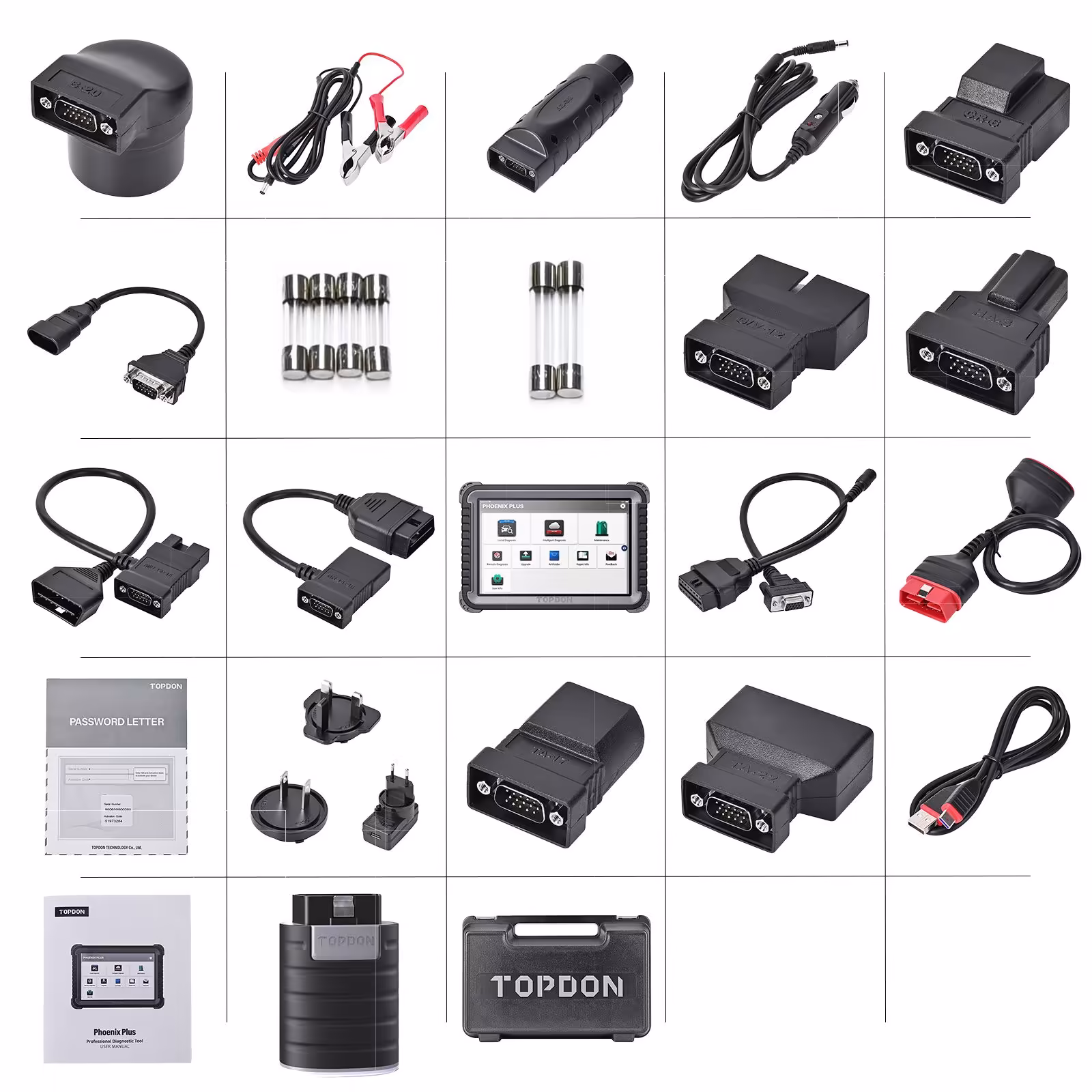 TOPDON Phoenix Plus Integrated Diagnostic Tool Bi-Directional Control Topology Mapping 41 Maintenance Services ECU Coding VAG 2 Years Update