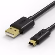 UNITEK Top Quality USB Cable USB 2.0 Mini 5pin data Cable- A Male to 5Pin B Male Cable(3M)-High-Speed with Gold-Plated Connectors - Black