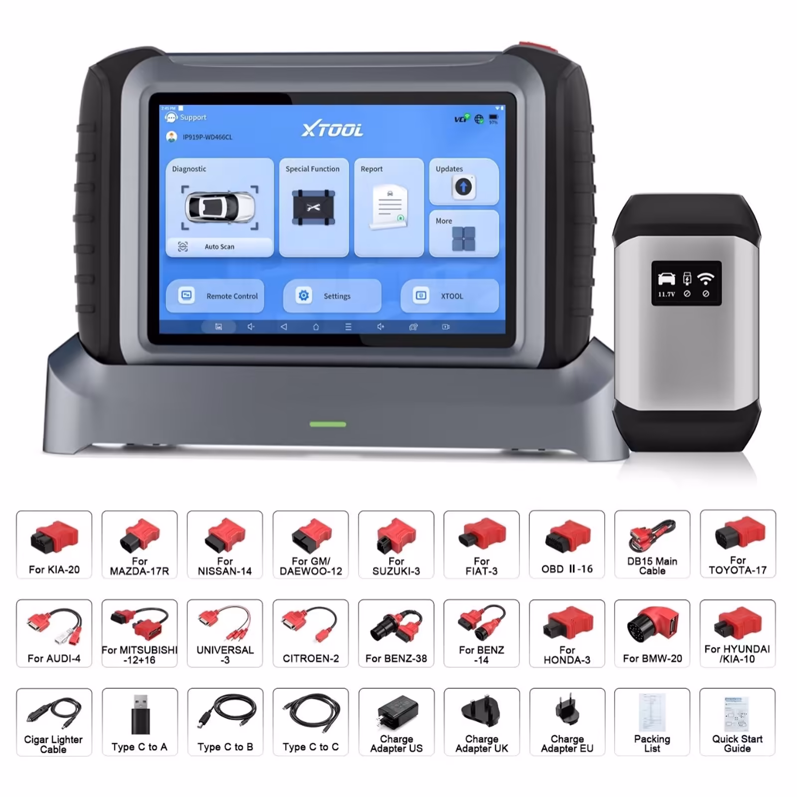 2025 XTOOL INPLUS IP919Pro すべてのシステムの双方向無線診断ツールのサポート DOIP/CANFD & FCA、BBV、BMW のテスト計画のための ECU プログラミング