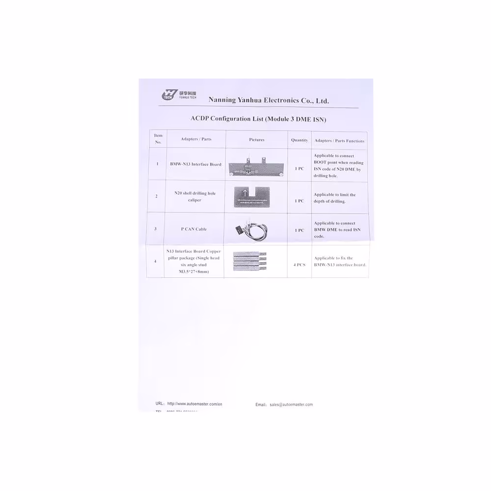 Yanhua Mini ACDP Module3 Read & Write BMW DME ISN Code by OBD