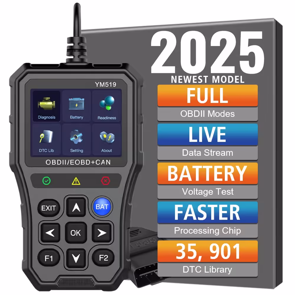 電池テスター コード リーダー 故障 コード スキャナー OBD2 コード リーダー 多言語 YM519 車 診断 ツール チェック エンジン システム
